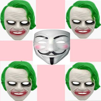 aaru singh 5 unique special multicolor combo pack 4 joker 1 vendetta Party Mask