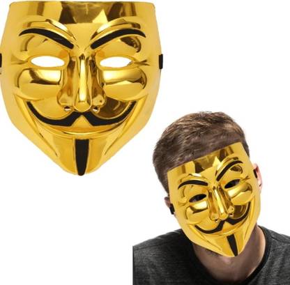 DEZYEN Vendetta hacker mask gold halloween fancy party mask Party Mask