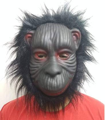 D'Mega Mart Funny Mask Black Monkey Long face mask monkey AE Party Mask