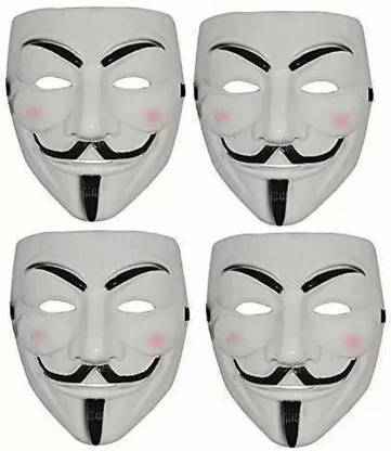 Precious Homeware Michael mask pack of 4 white Party Mask