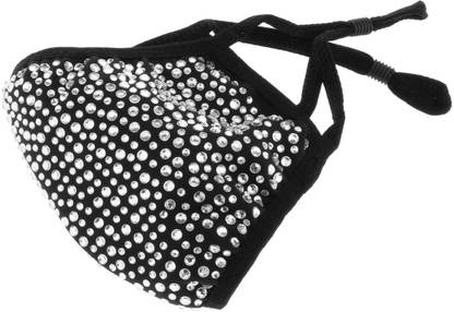 Lyla Rhinestone Bling Face Mask Sparkly Mask+PM2.5 Filter Black White diamond Decorative Mask