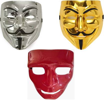 aaru singh 3 party wear mask multicolor combo pack Decorative Mask