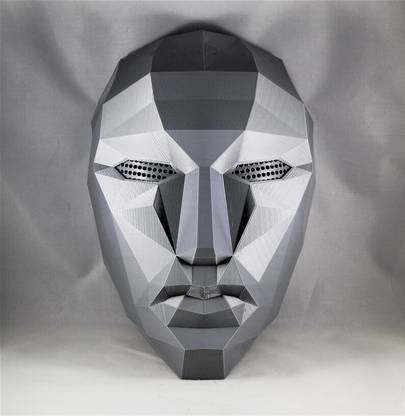 yubirth Silver color Squid Game Plastic Face Mask for men, For Parties And Events, Decorative Mask
