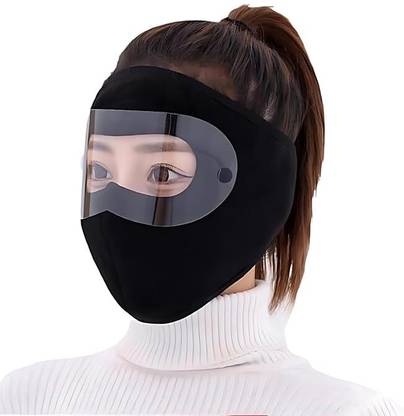 zishnav Face Mask Windproof And Warm Full Anti Fog Removable Eye Decorative Mask