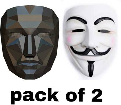 yubirth Dark knight game master black mask vs clever vendetta white Decorative Mask