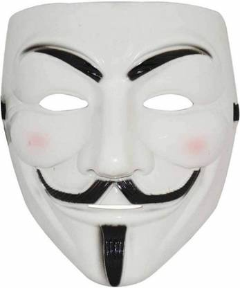 Rangbaaz Enterprises Vendetta Comic Face Anonymous (White) Gift Set Of 1 Pcs Party Mask Party Mask