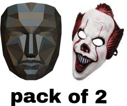 yubirth Knight clashes Red laughing joker vs squad game mask pack of 2 Decorative Mask