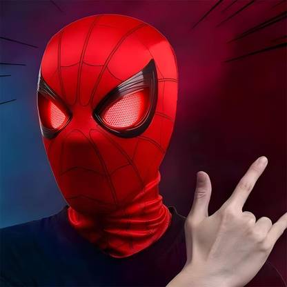 Verilux Halloween Cosplay Spider Man Mask with Moving Eyes Elastic for Kids and Adults Party Mask