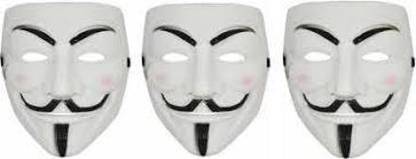yubirth v for vendetta solid stylish party mask pack of 3 Decorative Mask