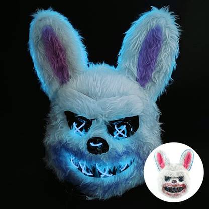 PROBEROS Halloween Led Mask Scary Rabbit Mask, Light Up Halloween Creepy Bunny Mask Party Mask