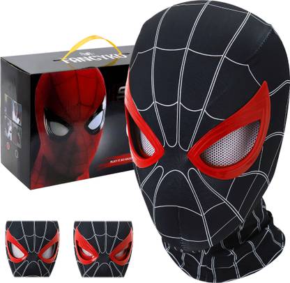 PROBEROS Miles Morales Hero Mask with Jaw Motion Blinking Eyes Party Mask