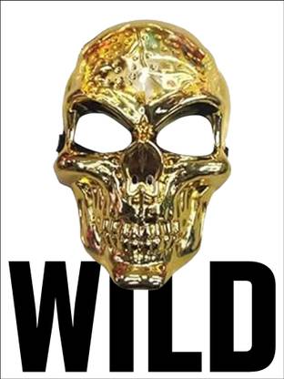 Mask Q Toys Big Skull Golden Party Mask # Code410 Party Mask