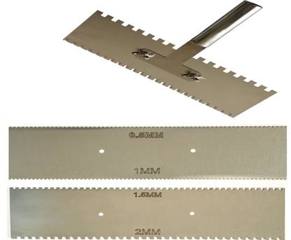 MD Style 22 Inch 0.5MM-1MM & 1.5MM-2MM With SS Handle Square Notch Metal Trowel For EPOXY Stainless Steel Trowel
