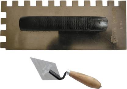 SUNELITE Premium Quality 10X4 12MM Notched Trowel With 4 Inch Square Trowel For Tiling Iron Trowel