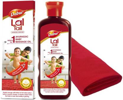 Dabur Lal Tail: Ayurvedic Baby Oil - 500ml with Muslin Cloth