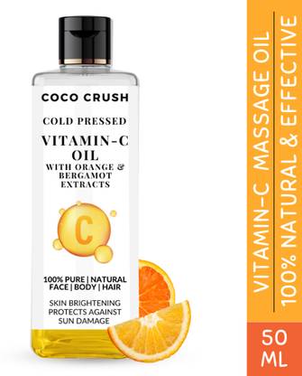 COCO CRUSH Vitamin C Oil for Skin | Cold Pressed, 100% Pure Natural | Body, Hair Massage