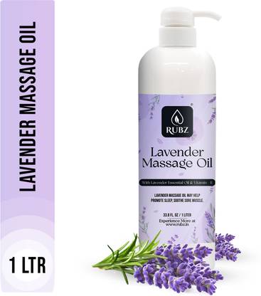 Rubz Lavender Body Massage Oil | Relaxing, Soothing & Destressing Body Massage Oil