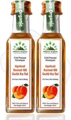 Hillpure Organic Cold Pressed Himalayan Apricot kernel oil, pure and undiluted, For skin,hair,