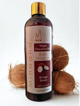 mihaana Virgin Coconut Oil for Body Massage | Vitamin E | Deep Nourishment