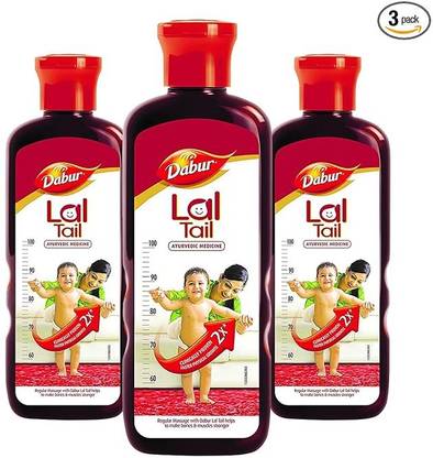 Dabur Lal Tail – 150ml (50ml,Pack of 3) | Ayurvedic Baby Massage Oil |