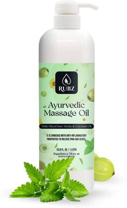 Rubz Ayurvedic Massage Oil With Infused Herbs | Relaxing,Soothing Body Massage Oil