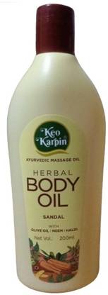 Keo Karpin HERBAL BODY OIL SANDAL WITH OLIVE OIL NEEM&HALDI 200ML 1PCS