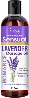 cutto Sensual Lavender Massage Oil | Romance, Hygrating, Aromatic Massage Oil