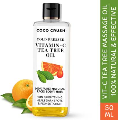 COCO CRUSH Vitamin C & Tea Tree Oil | Cold Pressed, 100% Pure Natural | Face, Body Massage