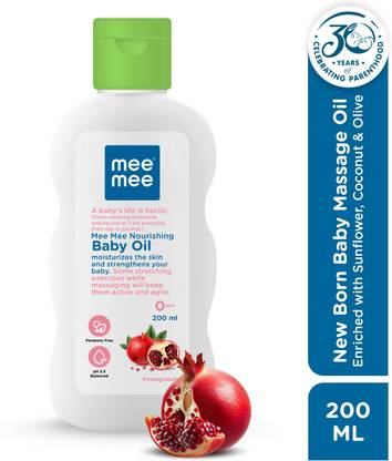 MeeMee 3in1 New Born Baby Massage Oil - Sunflower, Coconut & Olive - Soft/Non-Sticky