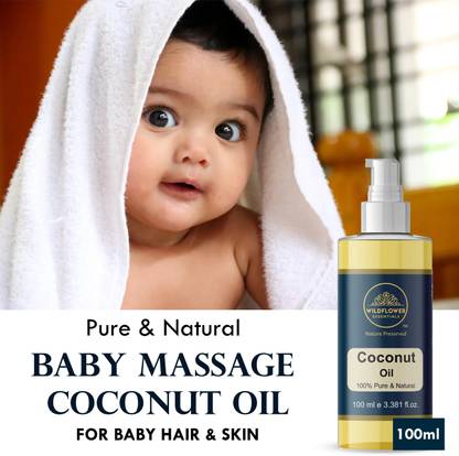 Wildflower essentials 100% Pure & Natural Baby Massage Coconut Oil For Baby Hair & Skin