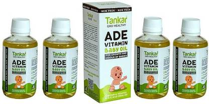 Tankar Gro Healthy AD Vitamin Baby Oil, 170ML, Pack Of 4