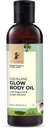 Pilgrim Squalane Glow Body Massage Oil With Vit E, Argan & Almond Oil For Moisturization