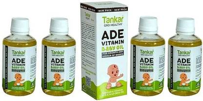 Tankar Gro Healthy AD Vitamin Baby Oil, 100ML, Pack Of 4