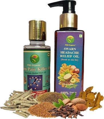 PSS ORGANIC With device of S Swarn Pain Killer & Headache Relife Herbal / Nilgiri Pain Oil Of 2