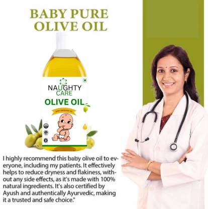 NaughtyCare Organic Olive Massage Oil For Skin, Hair & Multipurpose Benefits Jaitun Tel