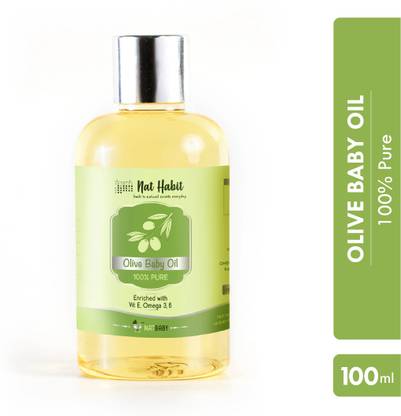 Nat Habit 100% Organic Olive Oil For Baby Massage With Vit E & Omega 3| Hair & Body