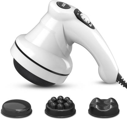 AGARO Atom Electric Handheld Full Body Massager with 3 Massage Heads, Mesh Cover, Mesh Cover, Variable Speed Settings for Pain Relief and Relaxation, Massager