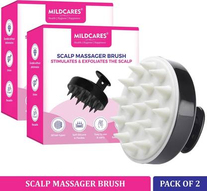 Mildcares Scalp Hair Growth & Dandruff Removal Hair Head Soft Silicone Scrubber Brush For Shampoo To Reduce Dandruff & Massager