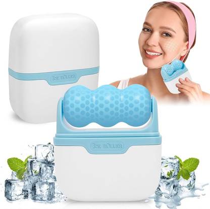 Zovilstore Ice Roller for Face and Eye, Facial Roller Face Cold Roller,Double Head Ice Face Roller,for Reduce Wrinkles,Massager Under Eye Puffiness Massager