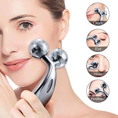 ADJD NK-1235 3D Y Shape Aluminium Microcurrent Face Platinum Roller Massager Massager