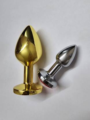 purvish Golden Plug Massager Medium Size and Silver Plug Massager Small S ize for Relaxation and two Set of size for Compatibility Massager