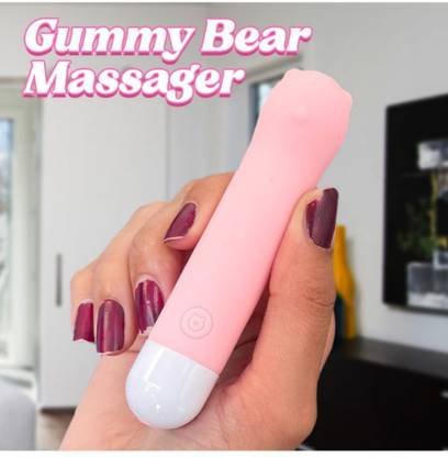 CRAZYNYT GUMMY BEAR 10 Modes USB Massager, Mini Massage Wand Massager