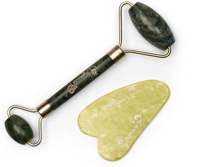 Organic B Jade Roller & Gua sha Green Quartz Jade Roller & Gua Sha Combo Kit Massager