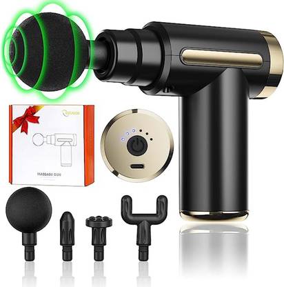 LOOKFIT Mini Massage Gun Deep Tissue,6 Speeds Cordless Handheld Muscle Massager with 4 Massage Heads 1800mAh Battery & Type-C Charging, Super Quiet Chargeable Device Massager