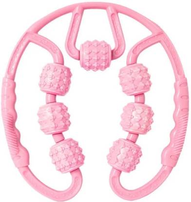 SKYZONE U Shape Trigger Trigger Point 7 Wheels Muscle Roller Massager (Multicolor) Massager Tool for Fascia, Neck, Arm, Elbow, Hand, Leg, Calf, Handle Foam Roller Massager