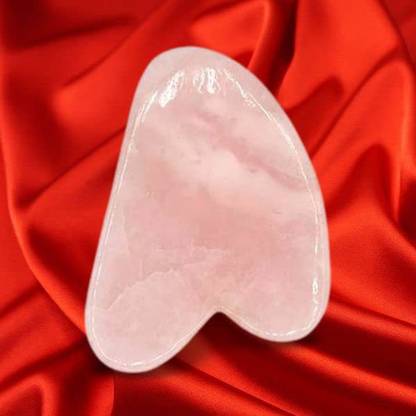 Golden Quartz Guasha-RQ THE CRYSTAL HUB - Rose Quartz Gua Sha Face massage stone 100% Natural Massager