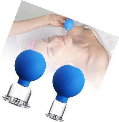R A Products Glass Facial Cupping Therapy Sets Cup Massage,2 Pieces Silicone Vacuum Suction Glass Facial Cupping Therapy Sets Cup Massage,2 Pieces Silicone Vacuum Suction Massager