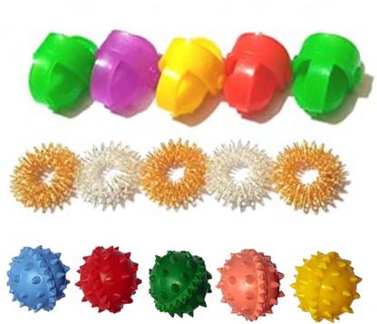 ACUPRESSUREMART Acupressure Sujok 5-pc Thumb Pad 5-pc finger Ring 5-pc Sujok Ball for Sujok Therapy Massager