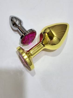 purvish Non-Vibrating | Golden Plug Massager Medium Size | Silver Plug Massager Small Size | Relaxation and two Set of size for Compatibility (1 GOLDEN + 1 SILVER) Massager