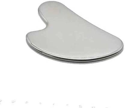 WYNX Pack of 1 Polished Metal Gua Sha Beauty Massage Tool for Face & Body Reduces Puffiness & Improves Circulation Massager
